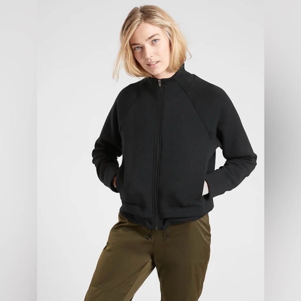 Athleta Break Out Spacer Black Zip Jacket